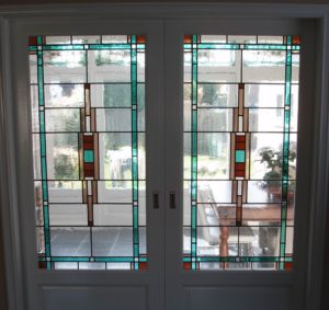 restauratie kamer en suite deuren glas in lood